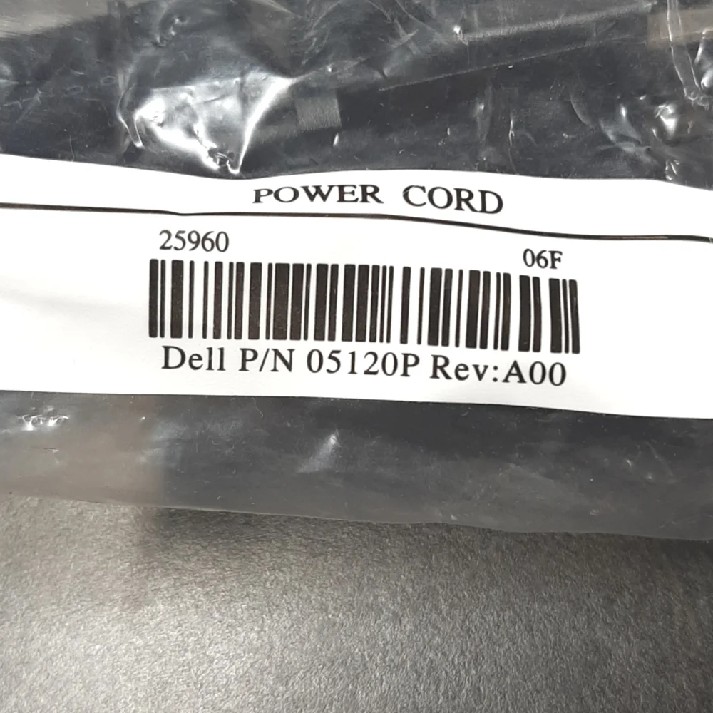 Dell 6' Replacement Power Cord #1 P/N 05120P Rev:A00